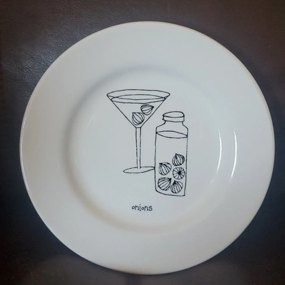 6 Signature Martini Appetizer Canape Plates 6 3/4